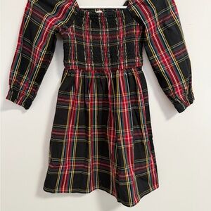 Crewcuts Plaid Tartan Dress - Black, Red, Gold size 6